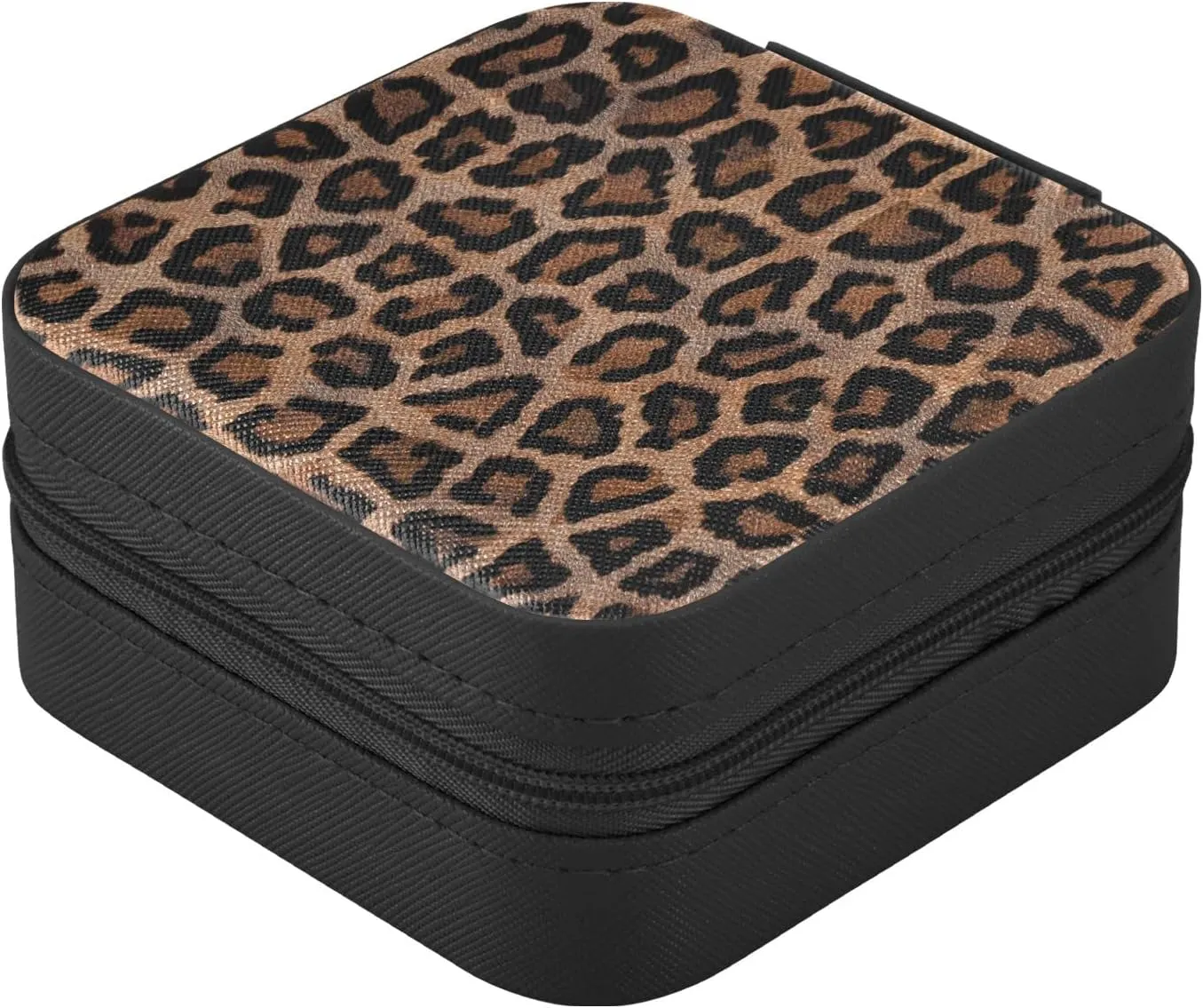 Emelivor Leopards Travel Jewelry Case PU Leather Portable Jewelry Box Travel Jewelry Organizer Small Jewelry Box for Ring Necklace Bracelet Earring Gifts Display Box Holder for Women Girls