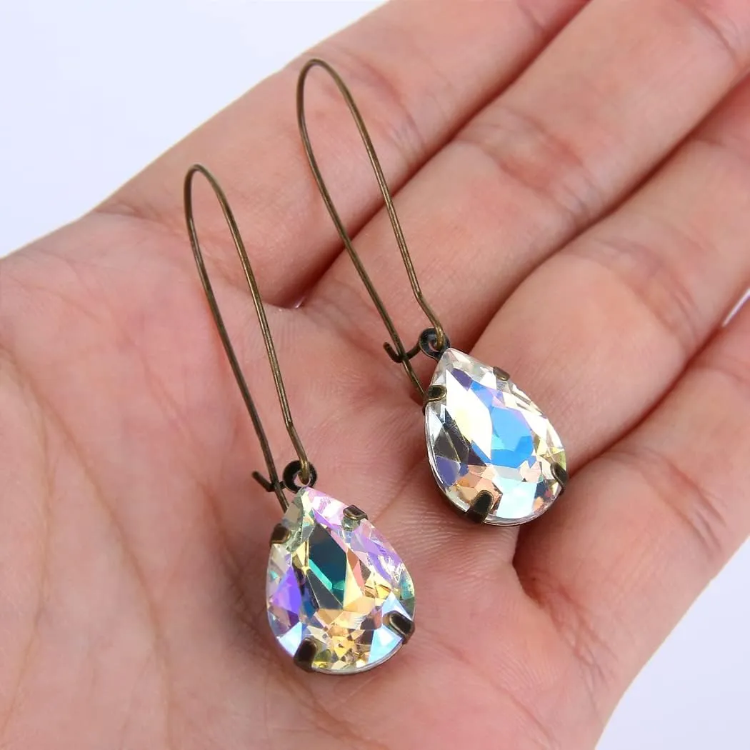 EVER FAITH Women's Austrian Crystal Elegant Teardrop Hook Dangle Earrings