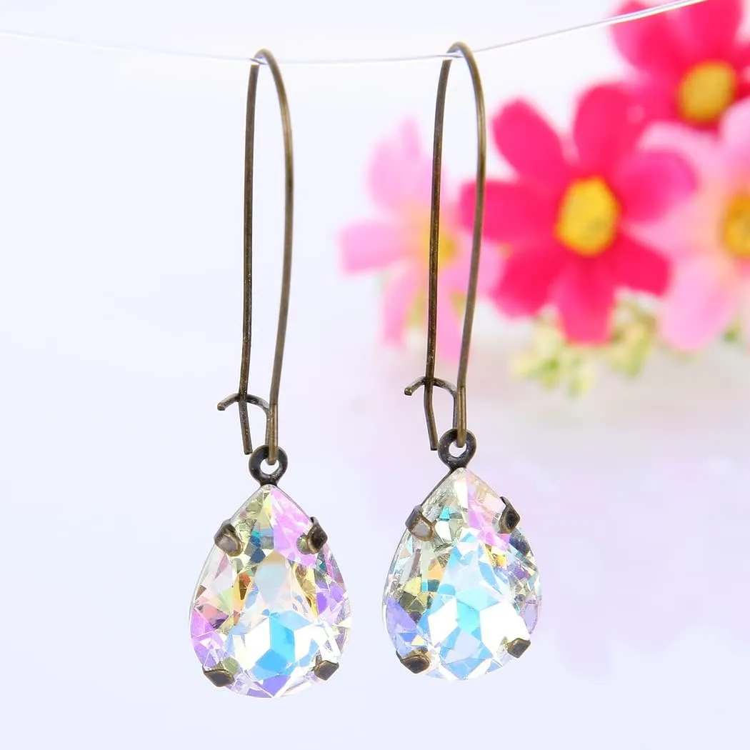 EVER FAITH Women's Austrian Crystal Elegant Teardrop Hook Dangle Earrings