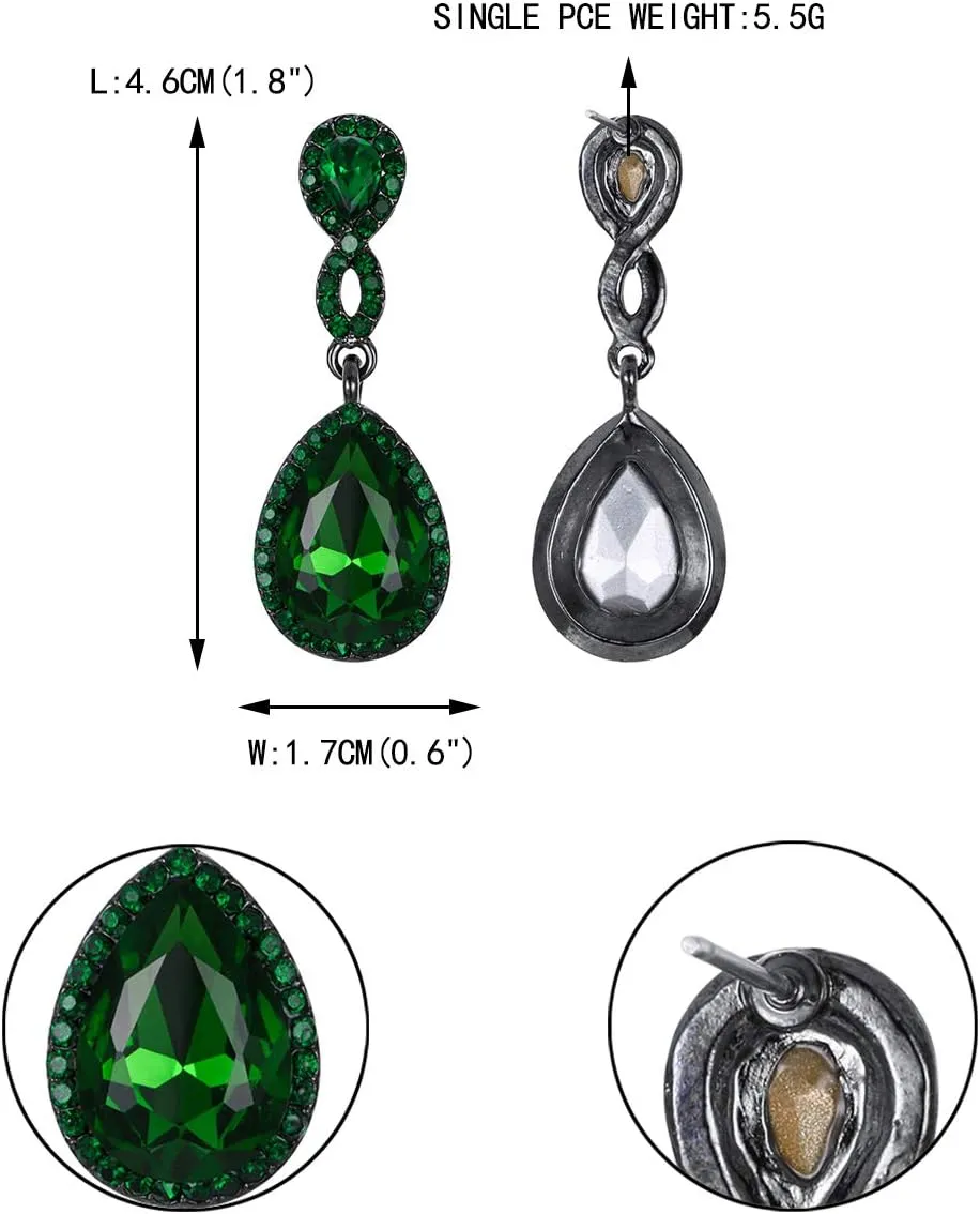EVER FAITH Women's Rhinestone Crystal Elegant Wedding 8-Shaped Teardrop Pierced Dangle Earrings Clear