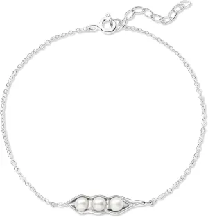 EVE'S ADDICTION Three Peas in a Pod Simulated Pearl Bracelet - Gifts for Mom