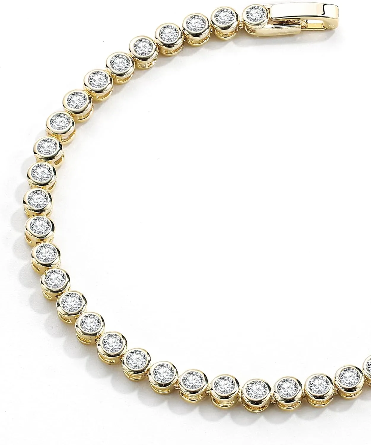 FANZE Classic Tennis Bracelets for Women 3-5MM Cubic Zircon 14K Gold Sliver Plated Bracelet Adjustable Slider Unique Jewelry Gift Size 6.5-7.5 Inch