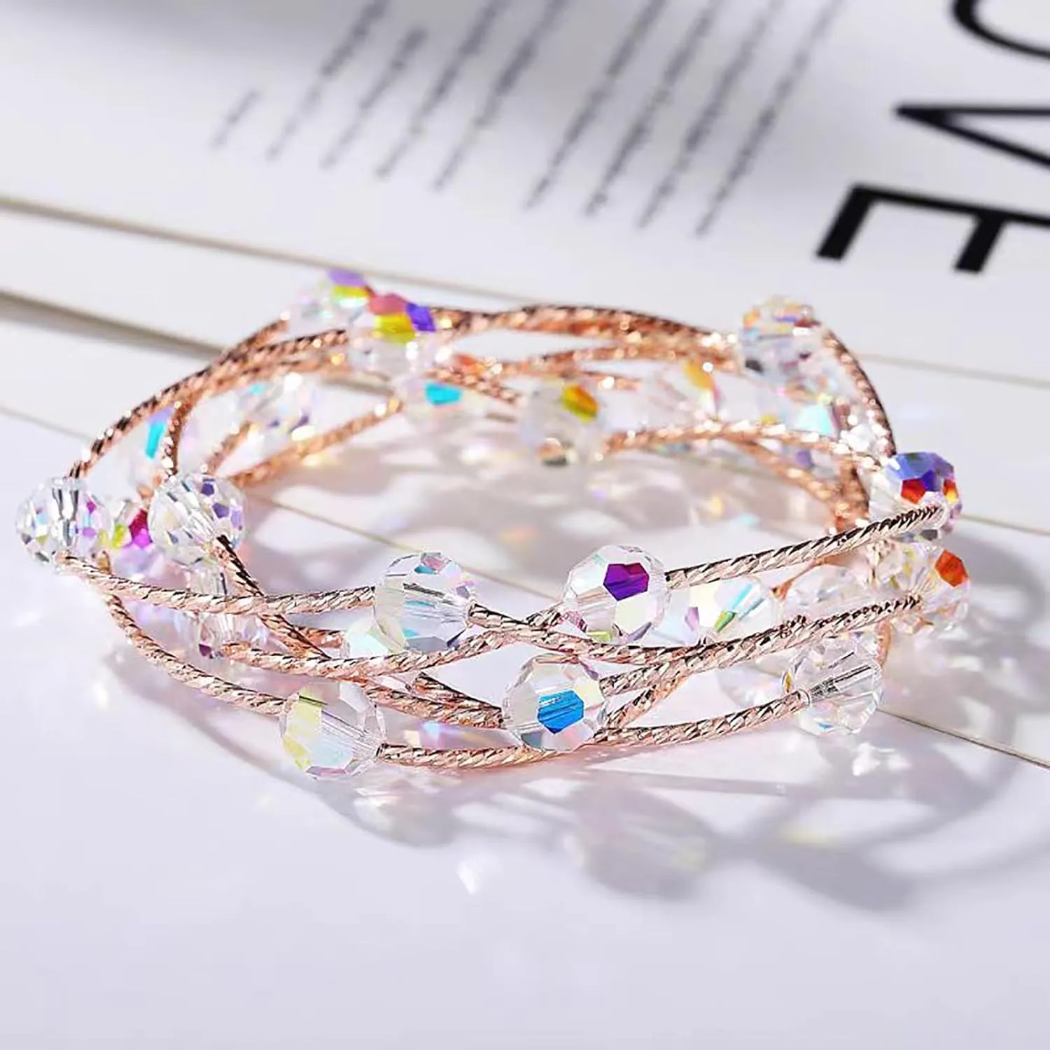 Fashionable high-end women's bracelet-multi-layer crystal bracelet necklace dual-purpose set, a birthday gift for girlfriend