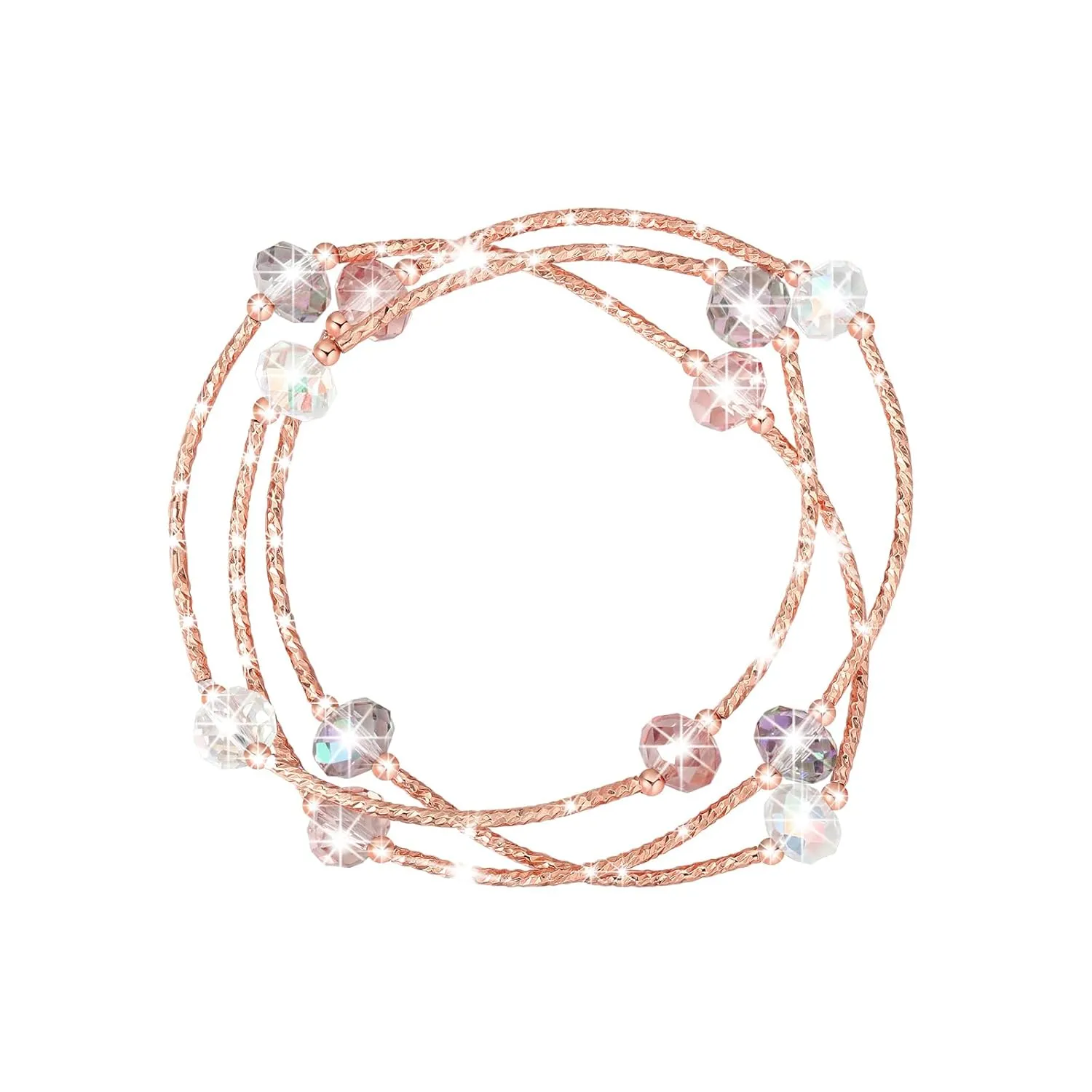 Fashionable high-end women's bracelet-multi-layer crystal bracelet necklace dual-purpose set, a birthday gift for girlfriend