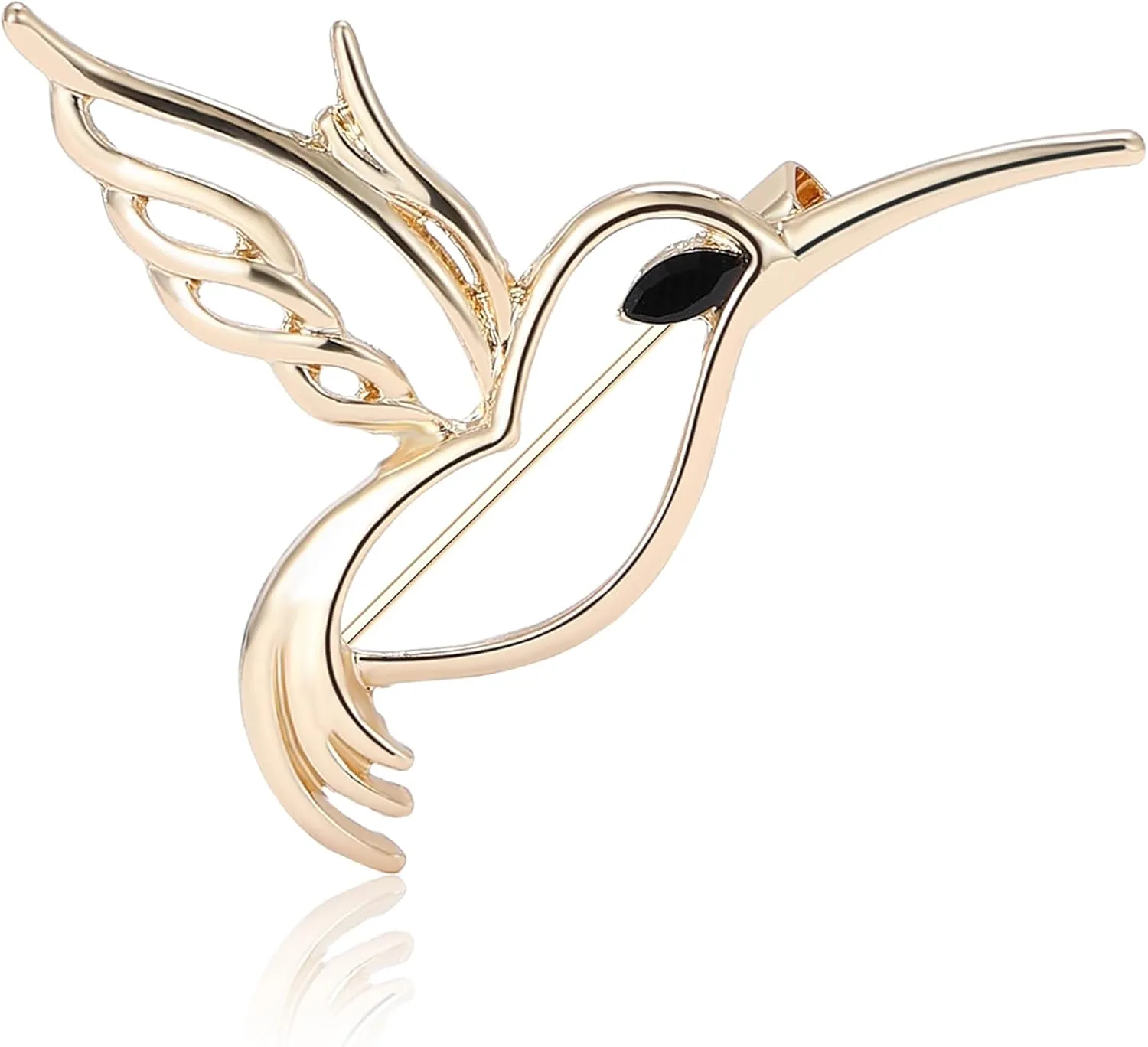 Fashionable Rhinestone Hollow Hummingbird Brooch for Women Animal Pin Dress Suit Pin Accessories Party Banquet Gift