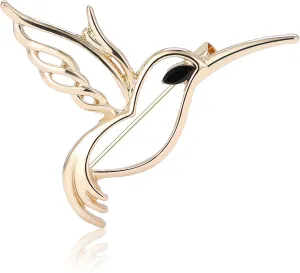 Fashionable Rhinestone Hollow Hummingbird Brooch for Women Animal Pin Dress Suit Pin Accessories Party Banquet Gift