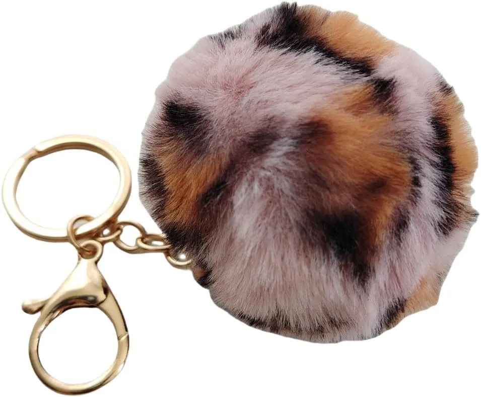 Faux Fur Ball Keychain Handbags Charms Accessories Purse Keychains Car Key Ring for Women girls