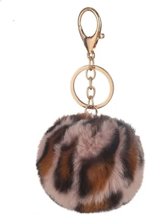 Faux Fur Ball Keychain Handbags Charms Accessories Purse Keychains Car Key Ring for Women girls