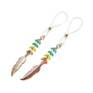 Feather Non Pierced Nipple Ring Adjustable Noose Nipple - Fake Nipple Jewelry - Clip On Nipple Rings - Nipple Shields Non Piercing