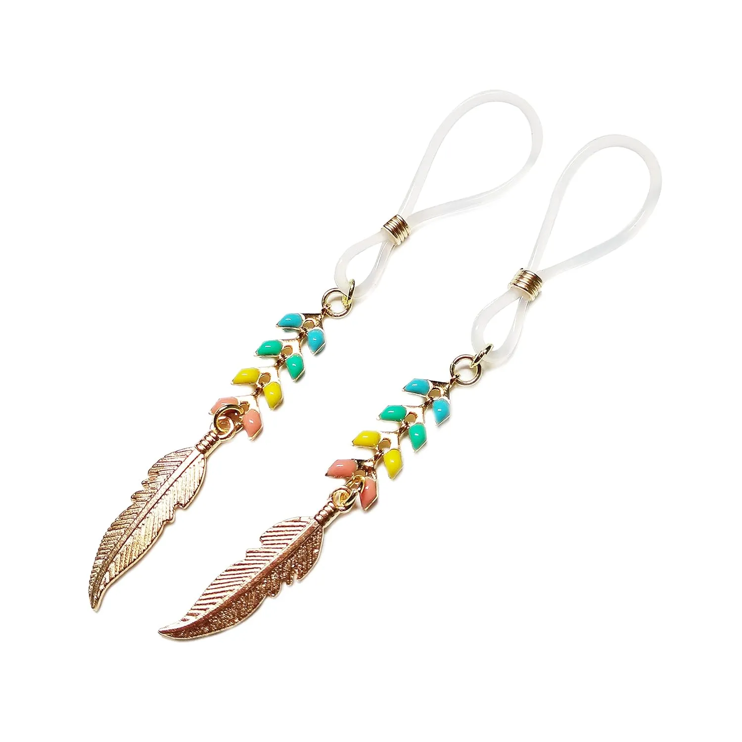 Feather Non Pierced Nipple Ring Adjustable Noose Nipple - Fake Nipple Jewelry - Clip On Nipple Rings - Nipple Shields Non Piercing