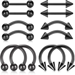 FECTAS Nipple Ring for Men Nose Bridge Jewelry 14g Tongue Rings Eyebrow Ring Nipple Piercing Mens Eyebrow Piercing Barbell