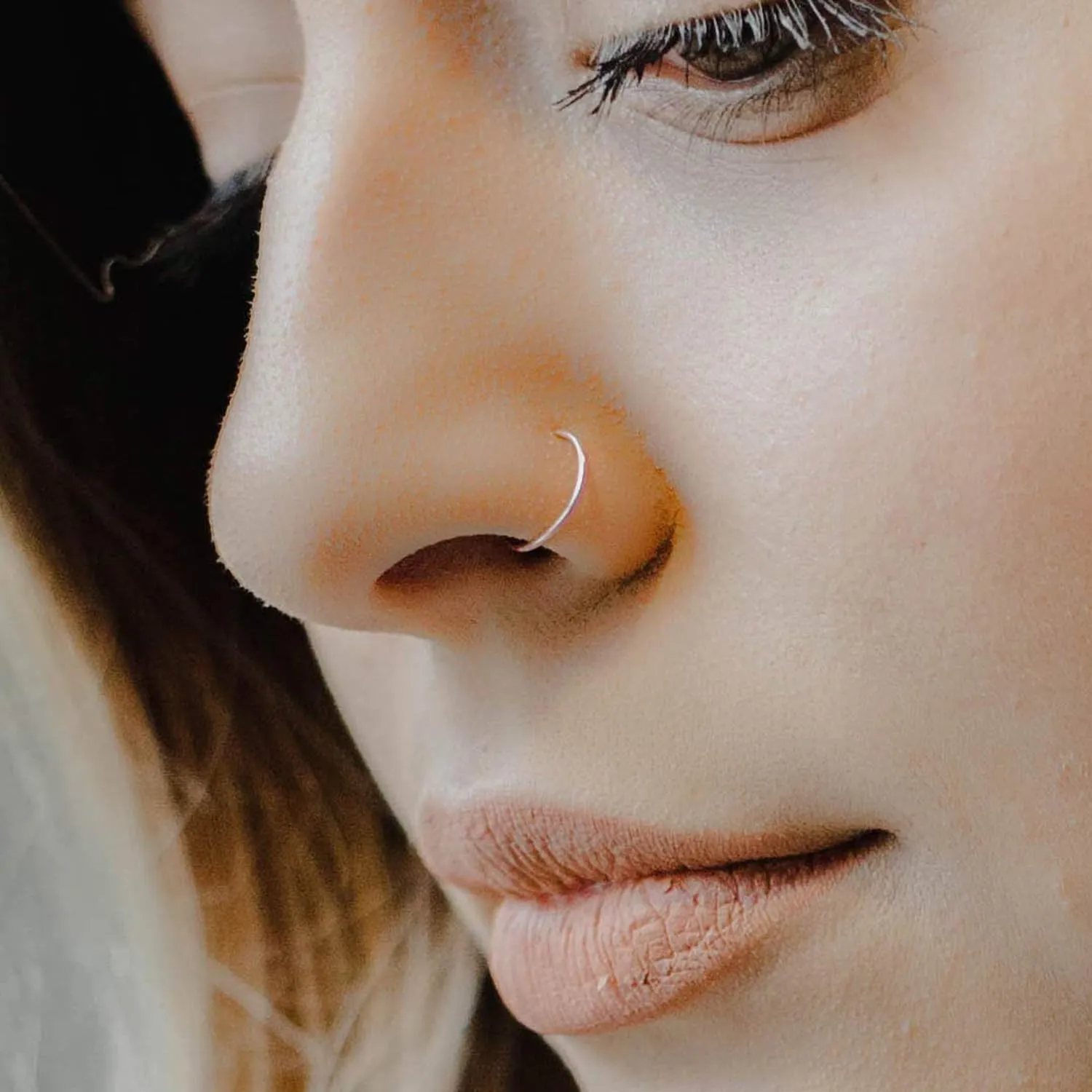 FECTAS Nose Rings Hoops Surgical Steel 20g Gauge 6mm 8mm 10mm 12mm Earrings Piercing Hoops Jewelry for Men Women