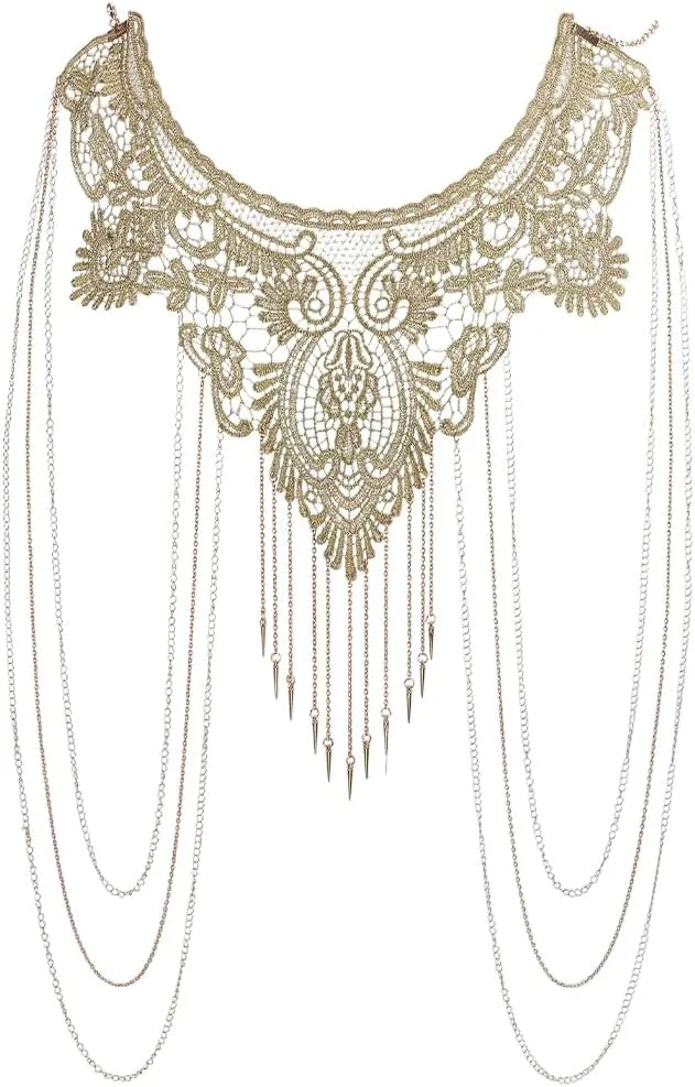 FINGERINSPIRE Boho Gold Body Chains Body Chain Lace Bikini Body Chain Alloy Shoulder Bra Body Chain Sexy Lace Shoulder Necklace Chain