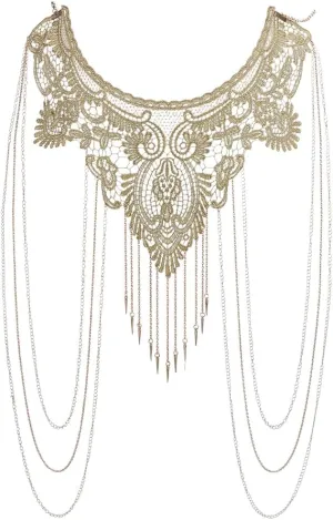 FINGERINSPIRE Boho Gold Body Chains Body Chain Lace Bikini Body Chain Alloy Shoulder Bra Body Chain Sexy Lace Shoulder Necklace Chain