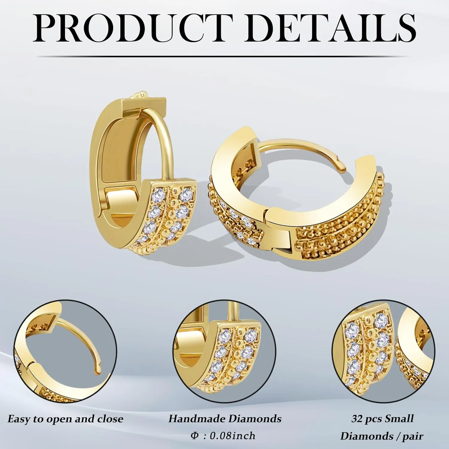 Flat Back Diamond Stud Earrings for Women 14k Gold Plated Minimalist Earrinngs, Hypoallergenic Silver Post Dainty Cute Cartilage CZ Earrings Jewelry Gifts Cherry/Flower/Butterfly/Drop/Pearl