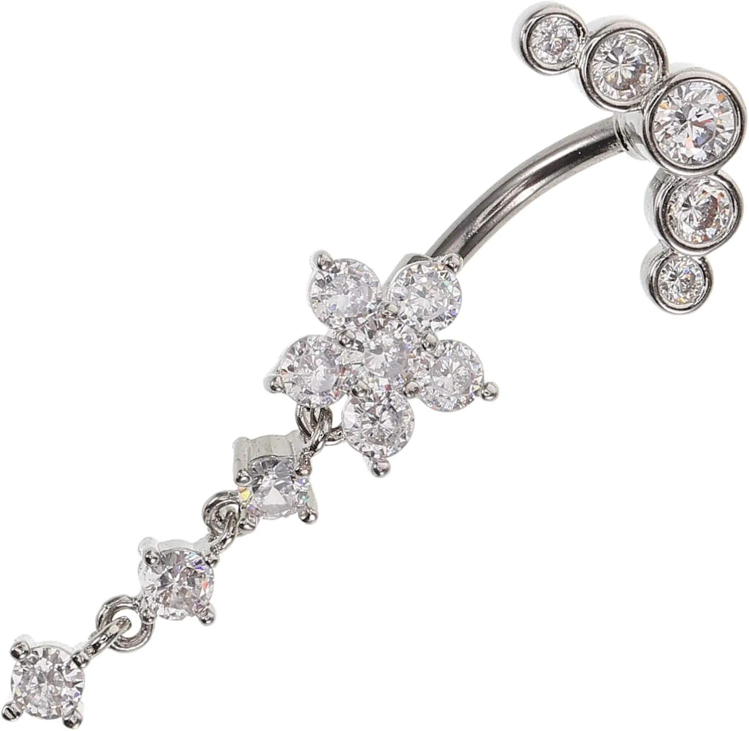 Flower Shape Dangle Navel Ring for Durable Belly Button Piercing Jewelry for Parties Clubs and Beach Wear and Lightweight Design