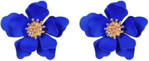 Flower Stud Earrings for Women Chic Bohemian Matte Flower Floral Stud Earrings Elegant Boho Daisy Flower Shaped with Gold Bud Statement Earrings Jewelry Gifts