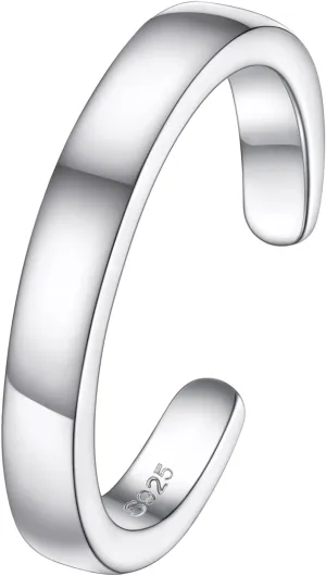 FOCALOOK Toe Ring for Women, 925 Sterling Silver Adjustable Open Toe Ring Hypoallergenic Beach Foot Jewelry for Summer Holiday(With Gift Box)