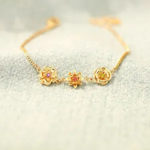 For Friends - I'd pick you Custom Birth Flowers Bracelet,Adjustable Flowers Friendship Bracelets for Women,Unique Birthday Gift for Women