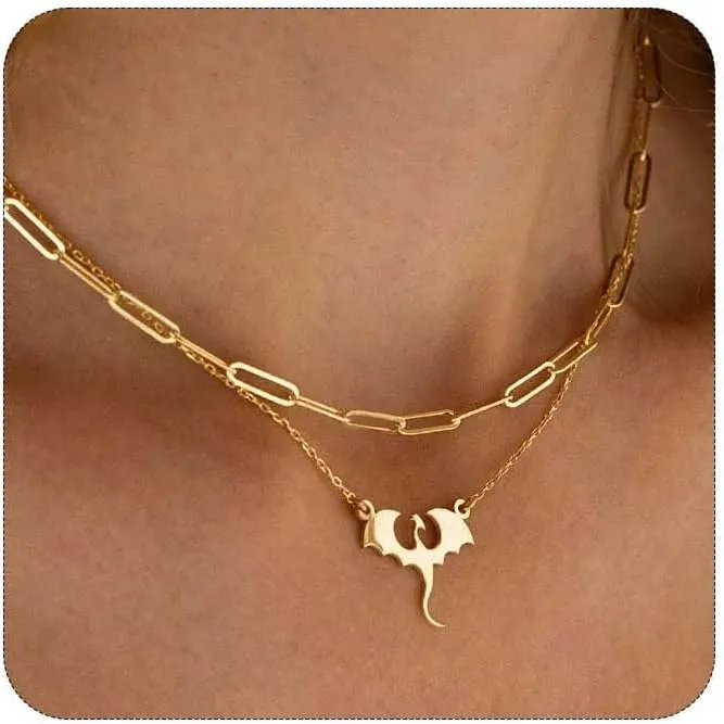 Fourth Merch Necklace 4th Merchandise Dragon Gold Necklaces for Women Accessories Book Lovers Gifts