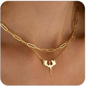 Fourth Merch Necklace 4th Merchandise Dragon Gold Necklaces for Women Accessories Book Lovers Gifts