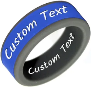 Free Engraving Logo Text Silicone Rings 8mm Two-Tone Removable Ring-Yoga Rings-Christian Jesus Cross Faith Inspirational Rings-Couple Wedding Band Engagement Rings,Size 8-13