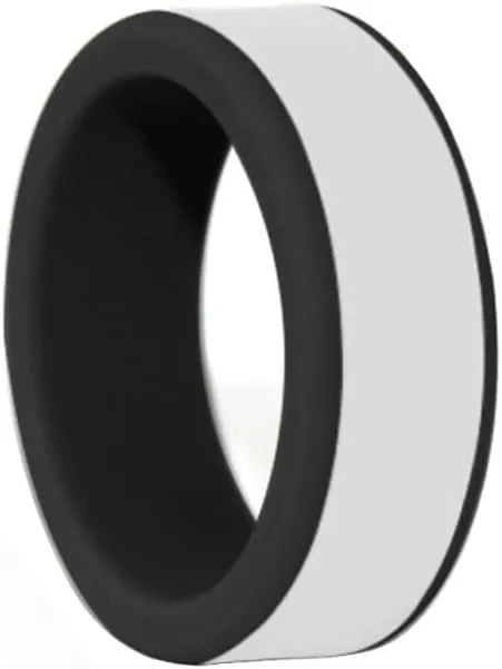 Free Engraving Logo Text Silicone Rings 8mm Two-Tone Removable Ring-Yoga Rings-Christian Jesus Cross Faith Inspirational Rings-Couple Wedding Band Engagement Rings,Size 8-13