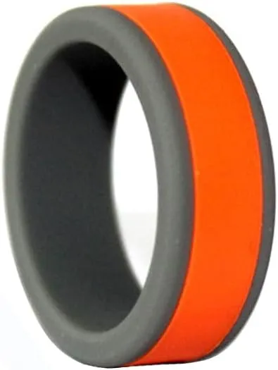 Free Engraving Logo Text Silicone Rings 8mm Two-Tone Removable Ring-Yoga Rings-Christian Jesus Cross Faith Inspirational Rings-Couple Wedding Band Engagement Rings,Size 8-13