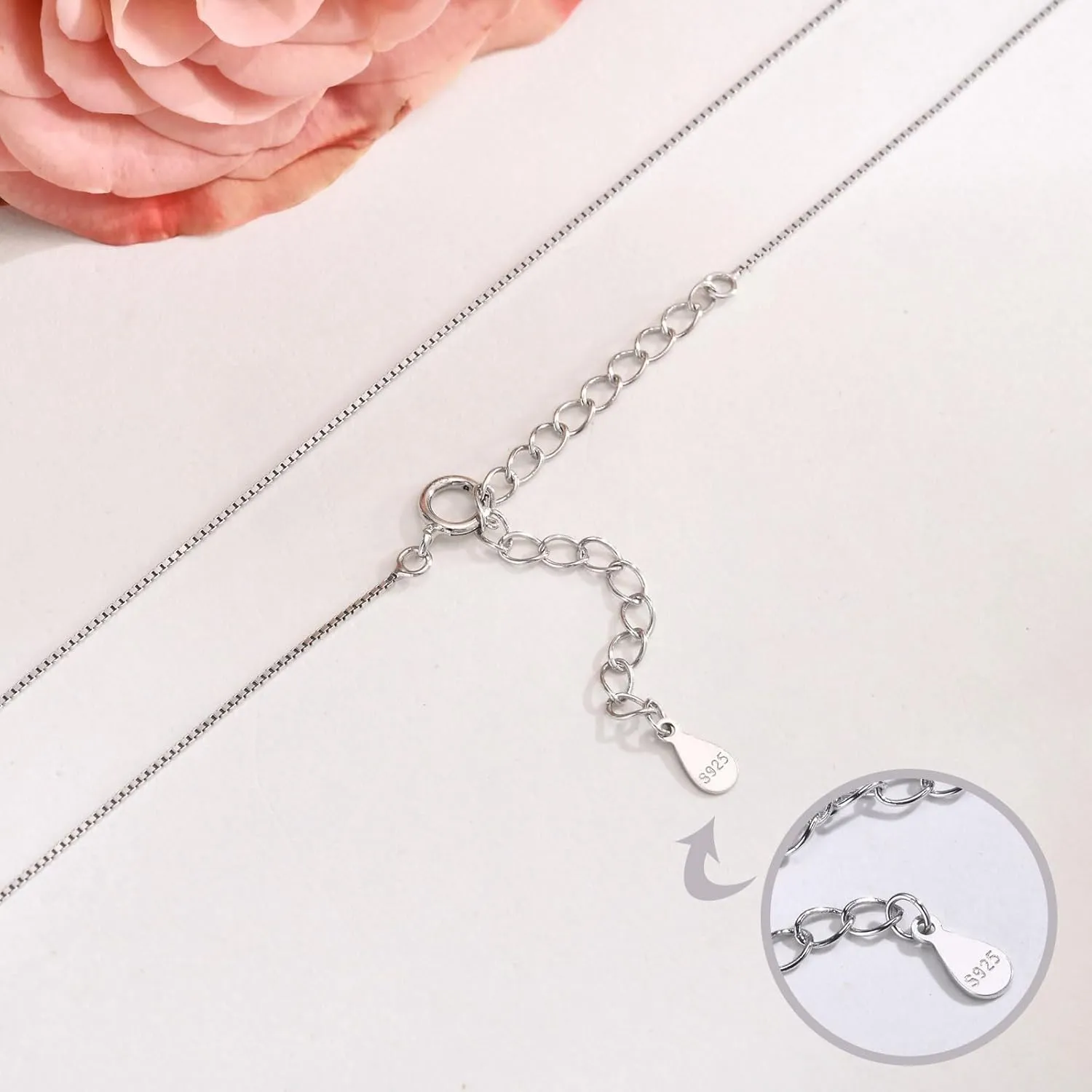 Freshwater Pearl Necklace for Women, S925 Sterling Silver Pearl Pendant Necklace Jewelry Gift, Mother Day Birthday Wedding Valentines Christmas Party 18K Dainty Single White Pearl Choker Necklaces for Mom Friends Grandma Daughter