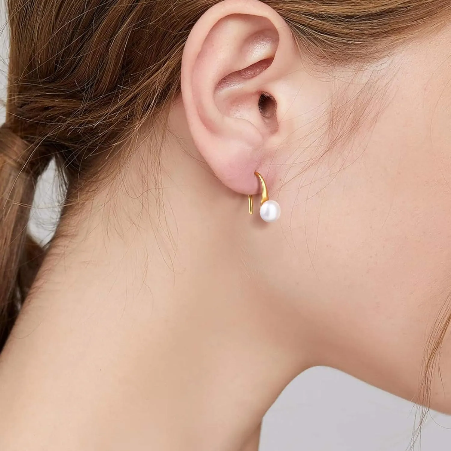 Freshwater Pearl Necklace for Women, S925 Sterling Silver Pearl Pendant Necklace Jewelry Gift, Mother Day Birthday Wedding Valentines Christmas Party 18K Dainty Single White Pearl Choker Necklaces for Mom Friends Grandma Daughter
