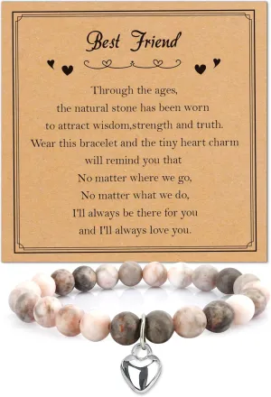 Friend Gifts for Women,Funny Friendship Gifts for Women Friends, Best Friend Birthday Valentines Galentines Christmas Day Gift for Long Distance Friends Female,Stocking Stuffers,Beaded Bracelets