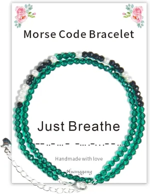 Funny Unique Inspirational Gifts for Women Morse Code Bracelets for Her Daughter Mom Wife Best Friends Soulmate Female Valentines Day Mother's Day Birthday Jewelry Cute Adjustable