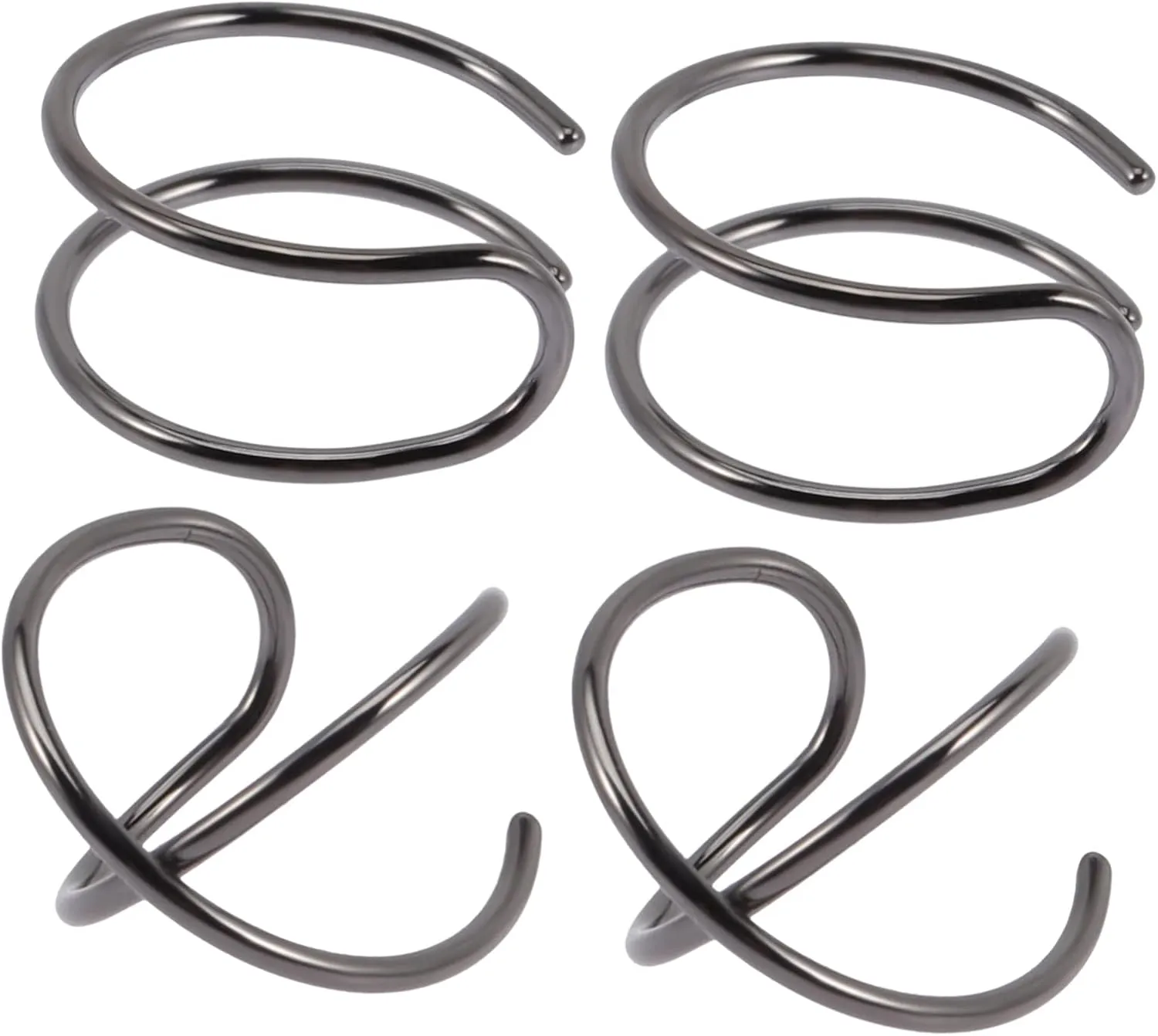 Gatuida 2 Pairs Wrap Ear Cuffs Fake Double Helix Earring Minimalist No Piercing Ear Clip Silver Tone Fashionable