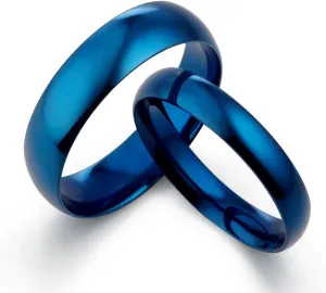 Gemini His & Her 's Dome Blue Polish Promise Couple Wedding Titanium Ring Set Width 6mm & 4mm Men Size : 10 Valentine's Day Gifts