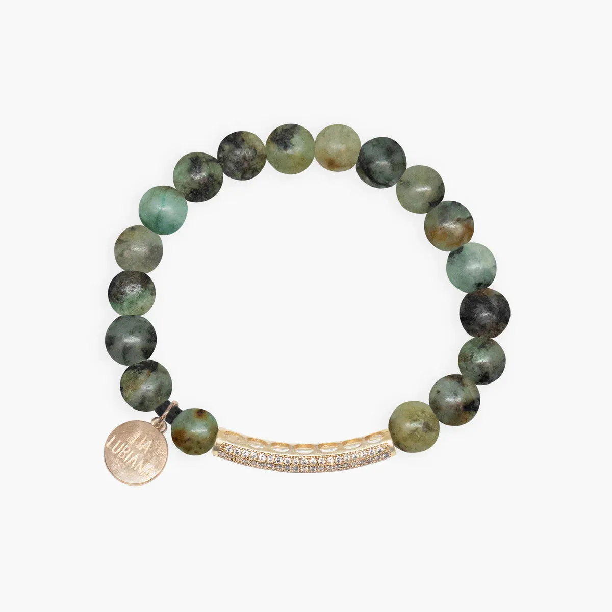 Gemma African Turquoise Bracelet - Gold