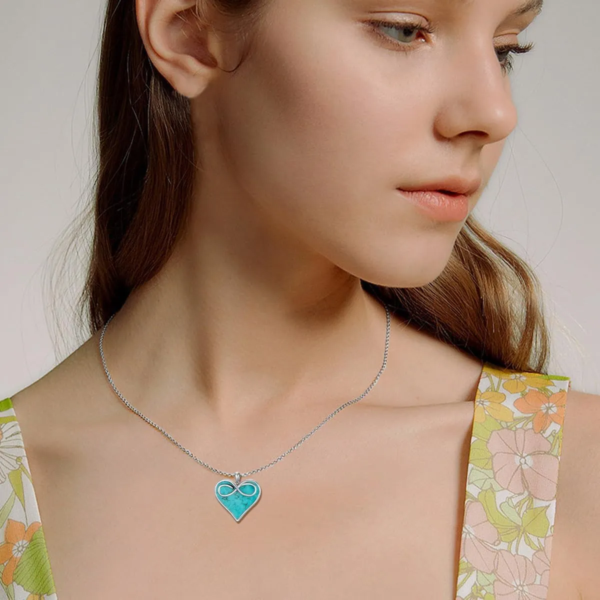 Genuine Turquoise Hexagon/Star/Rectangle/Teardrop/Heart/Triangle/Circle Necklaces for Women 925 Sterling Silver Long Boho Pendant Western Jewelry Gifts for Women Girls