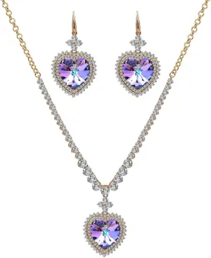Giffor Luxury Jewelry Set Necklaces For Womens Crystal Necklace Earrings Mothers Day Gifts