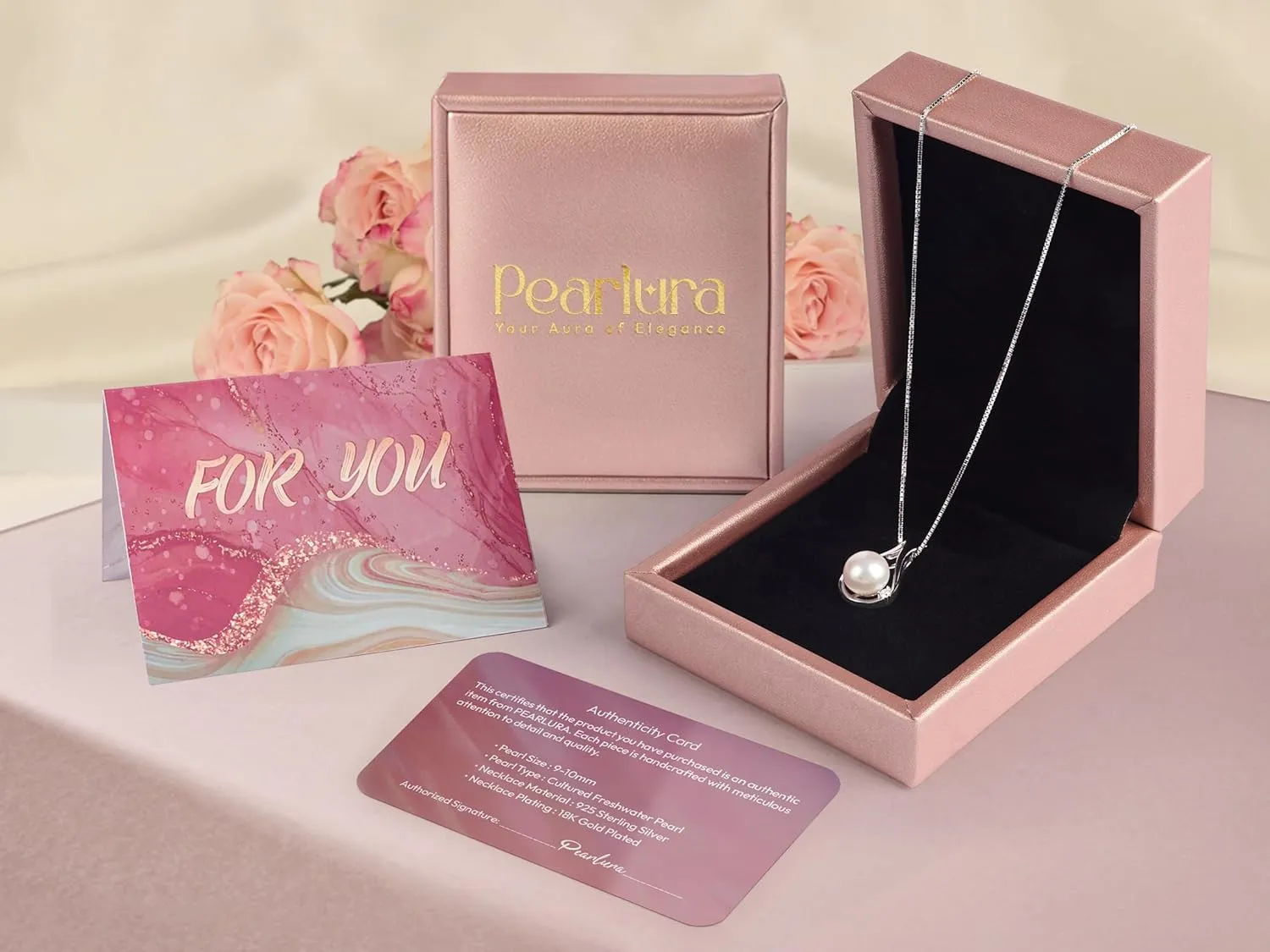 Gifts For Wife Wedding Anniversary - mothers day gifts for wife - AAA  Real Pearl Necklaces For Women (18k Gold Platting 925 Sterling Silver) mothers necklace ideas Birthday Freshwater Pearl Necklace