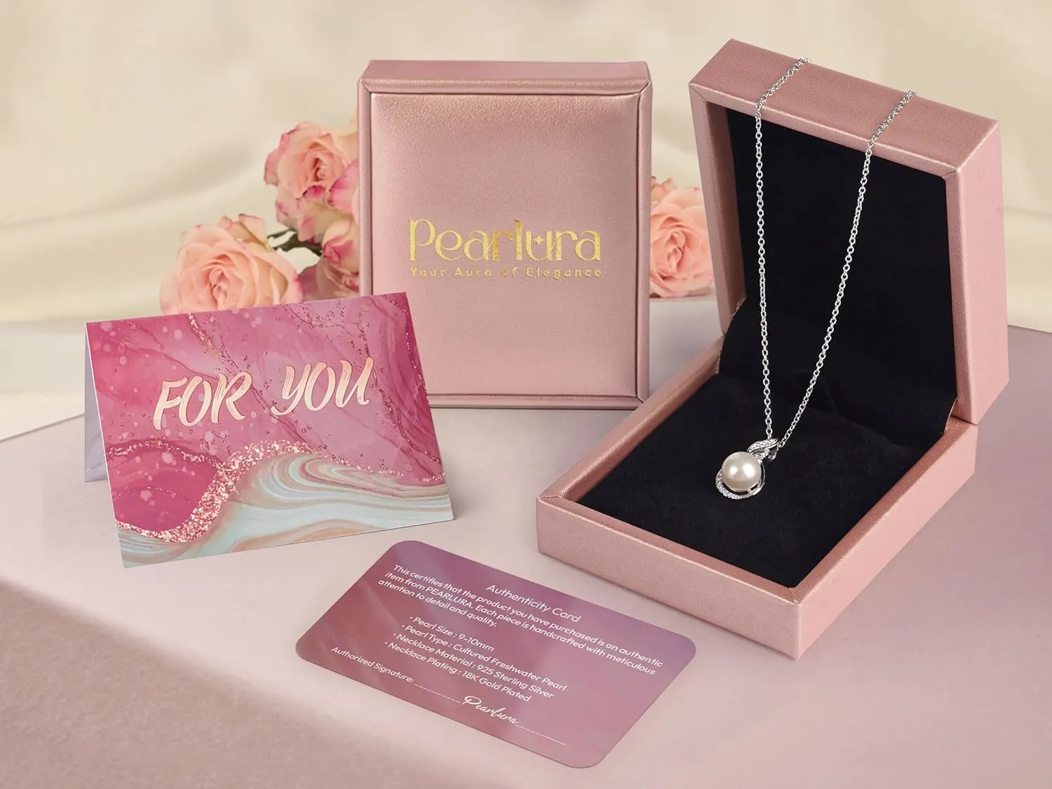 Gifts For Wife Wedding Anniversary - mothers day gifts for wife - AAA  Real Pearl Necklaces For Women (18k Gold Platting 925 Sterling Silver) mothers necklace ideas Birthday Freshwater Pearl Necklace