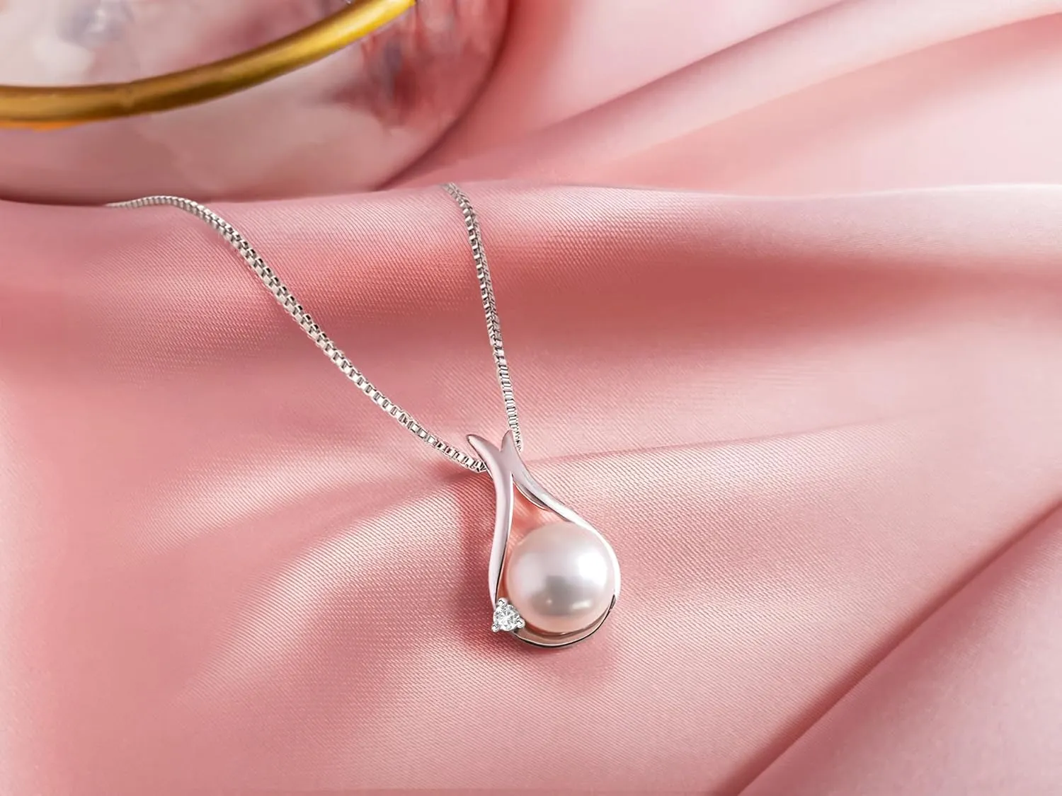 Gifts For Wife Wedding Anniversary - mothers day gifts for wife - AAA  Real Pearl Necklaces For Women (18k Gold Platting 925 Sterling Silver) mothers necklace ideas Birthday Freshwater Pearl Necklace