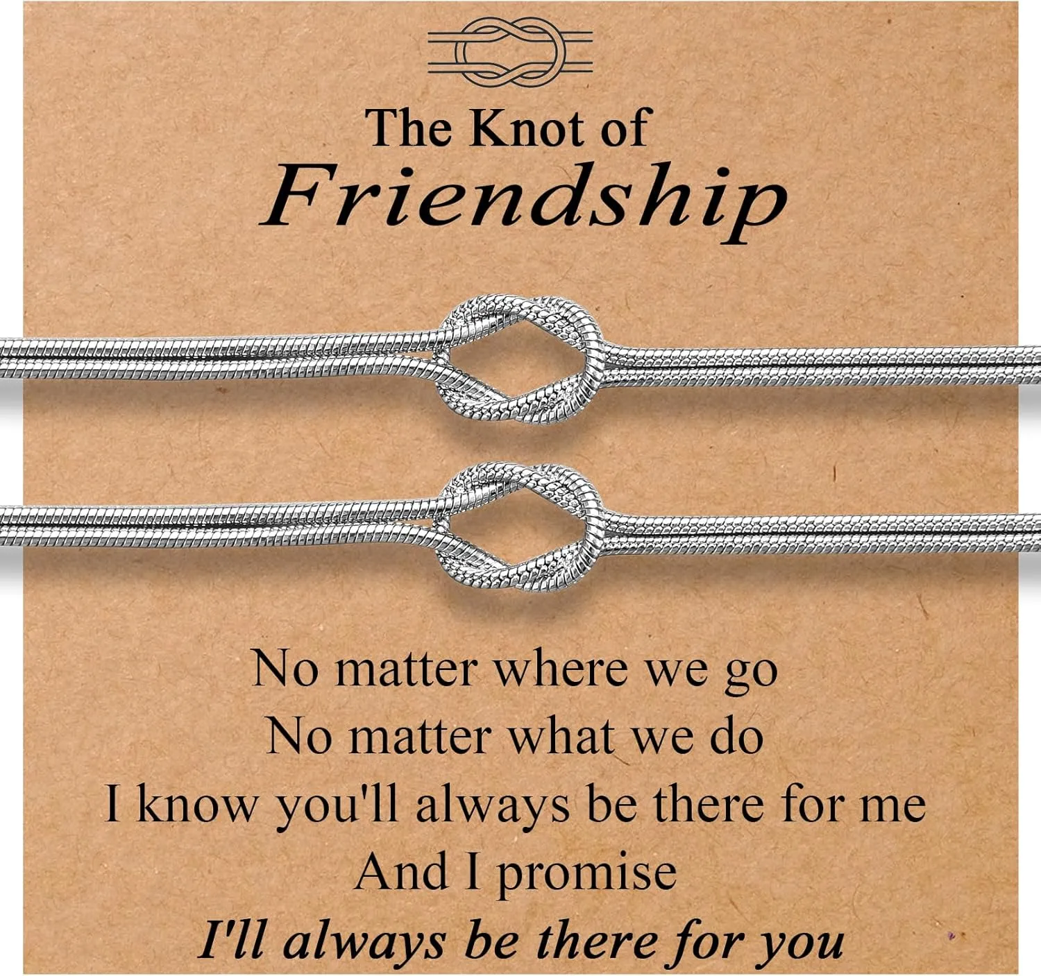 Gifts for Women Best Friend Bracelets for 2 Friendship Knot Bff Long Distance Christmas, Valentine, Birthday Gifts for Bestie