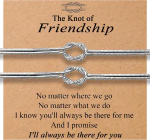 Gifts for Women Best Friend Bracelets for 2 Friendship Knot Bff Long Distance Christmas, Valentine, Birthday Gifts for Bestie