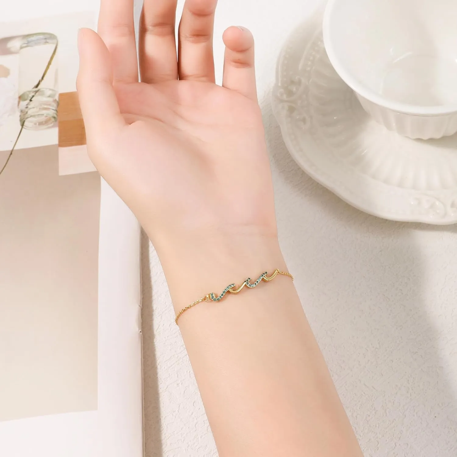 Gifts for Women, Through The Waves of Life, Unique Gifts Idea Bracelets,Birthday Gifts for Mom, Sister, Best Friend, Daughter, Bestie