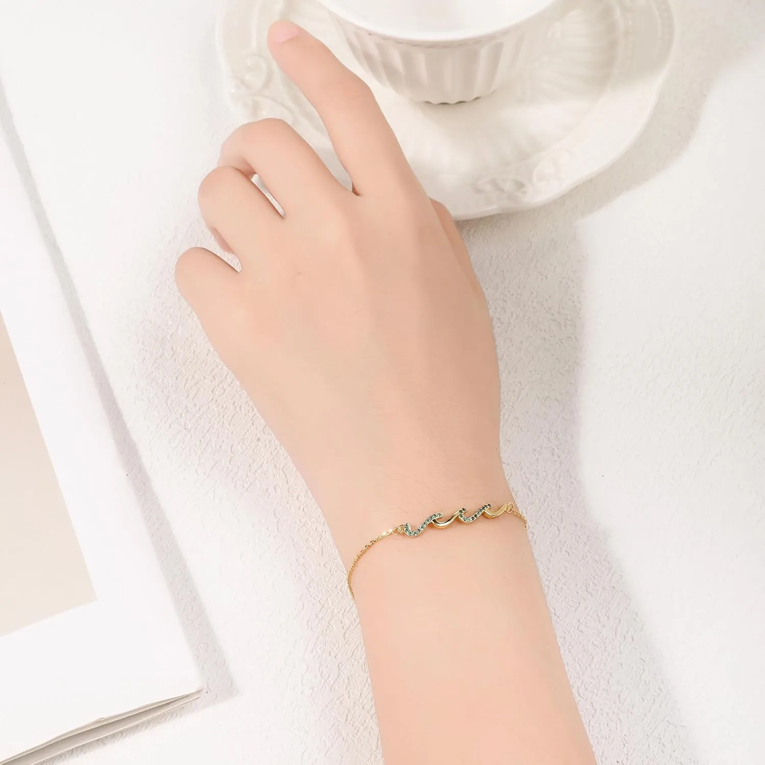 Gifts for Women, Through The Waves of Life, Unique Gifts Idea Bracelets,Birthday Gifts for Mom, Sister, Best Friend, Daughter, Bestie