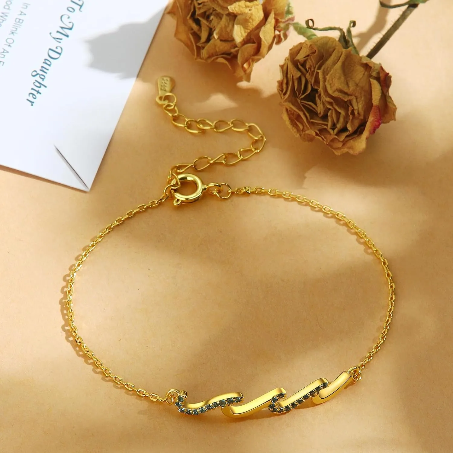 Gifts for Women, Through The Waves of Life, Unique Gifts Idea Bracelets,Birthday Gifts for Mom, Sister, Best Friend, Daughter, Bestie