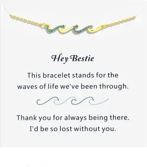 Gifts for Women, Through The Waves of Life, Unique Gifts Idea Bracelets,Birthday Gifts for Mom, Sister, Best Friend, Daughter, Bestie