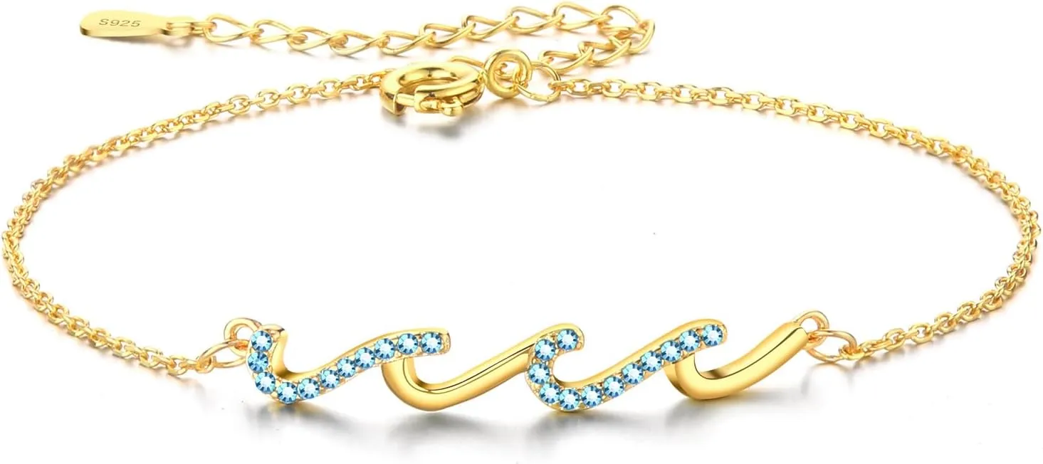 Gifts for Women, Through The Waves of Life, Unique Gifts Idea Bracelets,Birthday Gifts for Mom, Sister, Best Friend, Daughter, Bestie