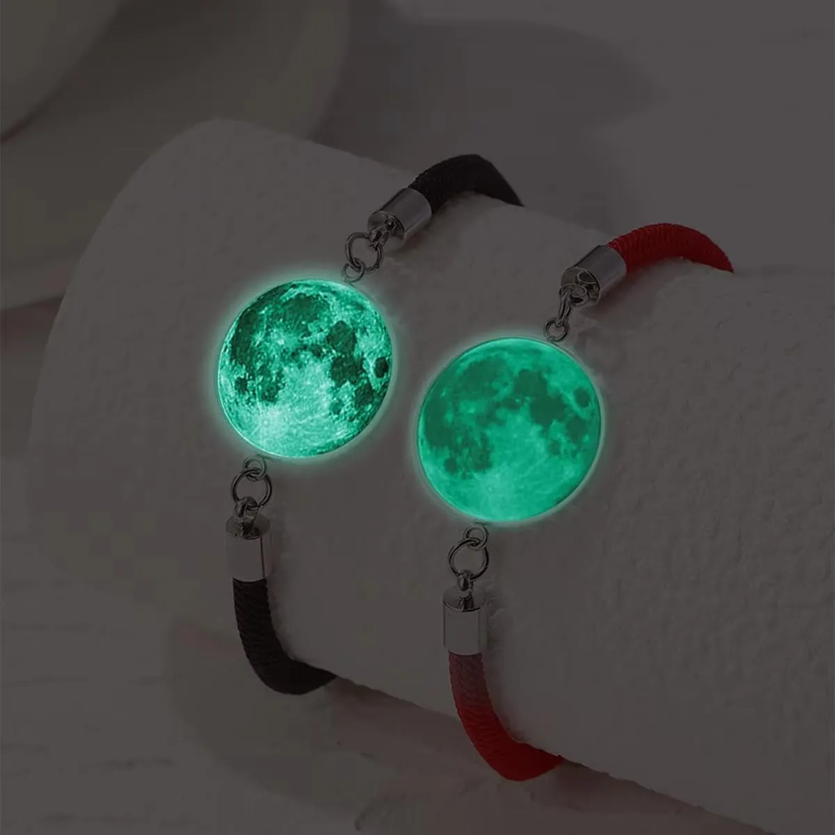 Glow in the Dark Couple Bracelet Set - Red String & Premium Stainless Steel - 4 Unique Variants for Every Love Story