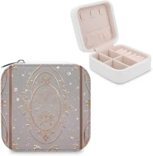 Glow in The Dark Jewelry Box Travel Jewelry Organizer Multi-functional Mini Travel Case Holder for Women Stud Earrings Rings Necklaces Pendant Bracelets Storage