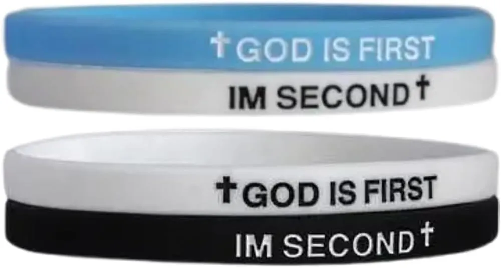 GOD IS FIRST BRACELET, GOD IS FIRST IM SECOND Bracelets, Inspirational Bible Verses Bracelets Christian Religious Faith Rubber Bracelet Unique Gift for Seeking Daily Encouragement